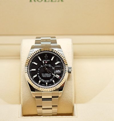 Rolex Sky-dweller Ref 326934 Aus 12 2020 Neu Full Set Zifferblatt Schwarz