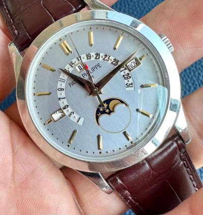 Patek Philippe Perpetual Calendar Platinum Automatic Watch 39 5mm Perpetual Calendar Grand Complications