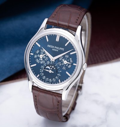 Patek Philippe Perpetual Calendar Platinum Blue Dial 5140p