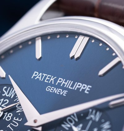 Patek Philippe Perpetual Calendar Platinum Blue Dial 5140p
