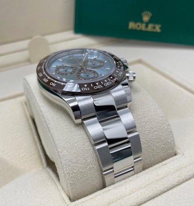 Rolex Daytona Unworn 116506 Daytona Platinum Ice Blue Index Dial 40mm Oyster Bracelet Ceramic