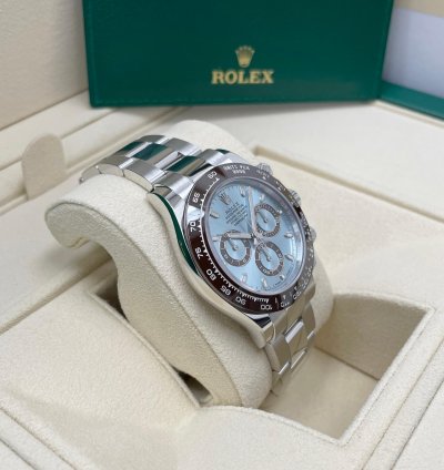 Rolex Daytona Unworn 116506 Daytona Platinum Ice Blue Index Dial 40mm Oyster Bracelet Ceramic