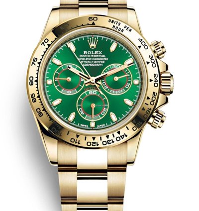 Rolex Daytona Unworn 116508 Cosmograph Daytona 18k Yellow Gold Oyster Bracelet 40mm Green Dial