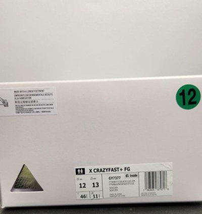 Adidas Crazyfast Fg Size 12 Cloud White Soccer Cleats