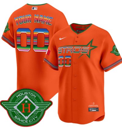 Custom Astros Jersey 2025 City Connect Mexico Vapor Premier Limited All Stitched Orange