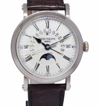 Patek Philippe Perpetual Calendar Retrograde 18k White Gold 38mm Watch 5159g