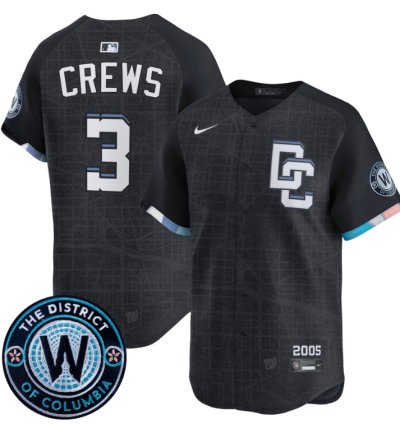 Dylan Crews Jersey 3 Washington Nationals 2025 City Connect Vapor Premier Limited Stitched Navy
