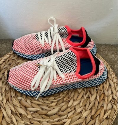 Adidas Deerupt Runner Running Shoes Size 8 Cq2624 Red Mesh