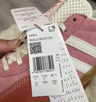 Adidas End Indoor Gazelle Laundromat Pink White Size 12