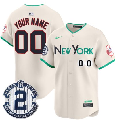 Custom New York Yankees Jersey City Connect Vapor Premier Limited Stitched Cream