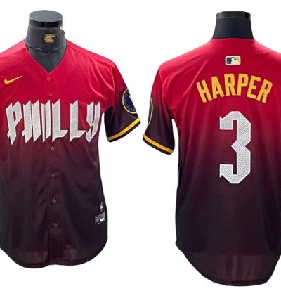 Philadelphia Phillies 3 Bryce Harper City Connect Limited Jersey - Red