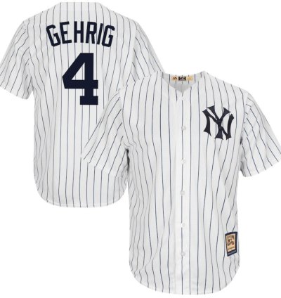 New York Yankees Lou Gehrig White Throwback Jersey