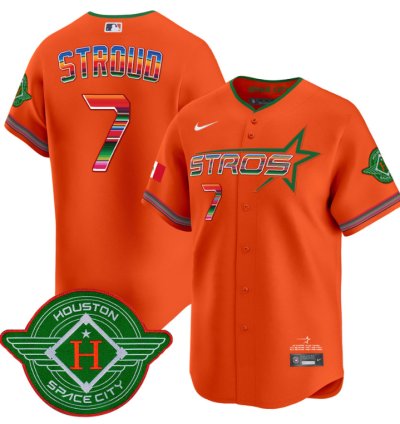 Cj Stroud Jersey 7 Astros 2025 City Connect Mexico Vapor Premier Limited Stitched Orange