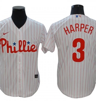 Philadelphia Phillies 3 Bryce Harper White Home Jersey