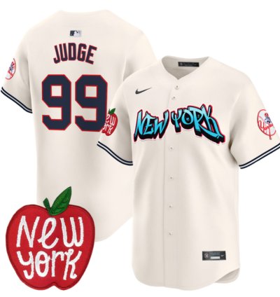 Aaron Judge Jersey 99 New York Yankees Apple Patch Vapor Premier Limited Stitched Cream