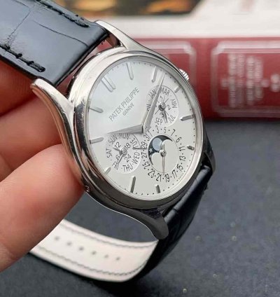 Patek Philippe Perpetual Calendar White Gold Automatic Watch 37mm