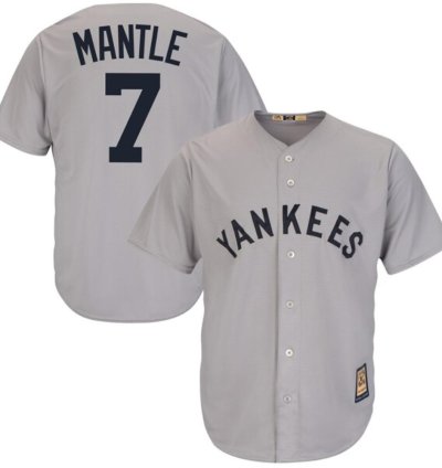 New York Yankees Mickey Mantle Gray Throwback Jersey