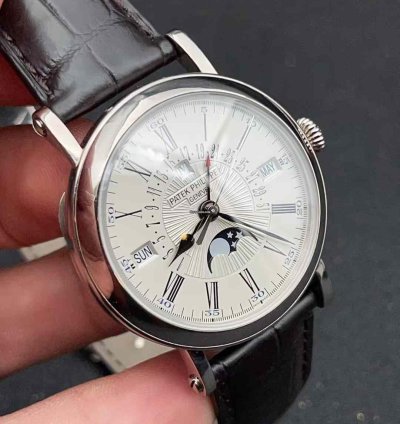 Patek Philippe Perpetual Calendar White Gold Automatic Watch 38mm Perpetual Calendar