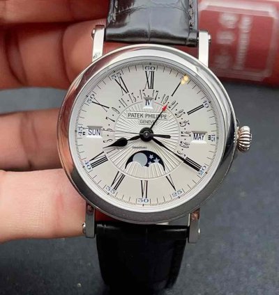 Patek Philippe Perpetual Calendar White Gold Automatic Watch 38mm Perpetual Calendar