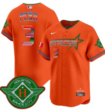 Jeremy Pena Jersey 3 Astros 2025 City Connect Mexico Vapor Premier Limited Stitched Orange