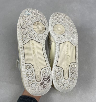 Adidas Forum Low Mens Off White Silver Metallic Sneakers 5 5