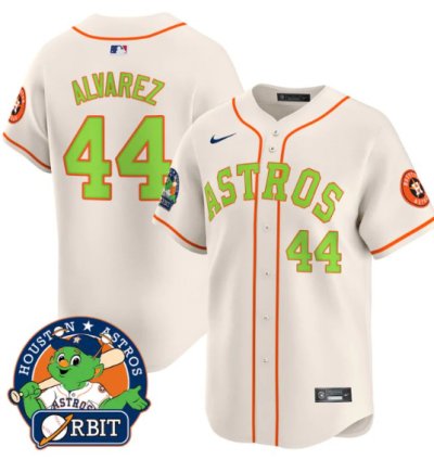Yordan Álvarez Jersey 44 Astros Orbit Patch Vapor Premier Limited V2 Stitched Cream