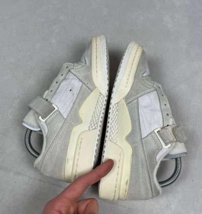 Adidas Forum Low Mens Off White Silver Metallic Sneakers 5 5