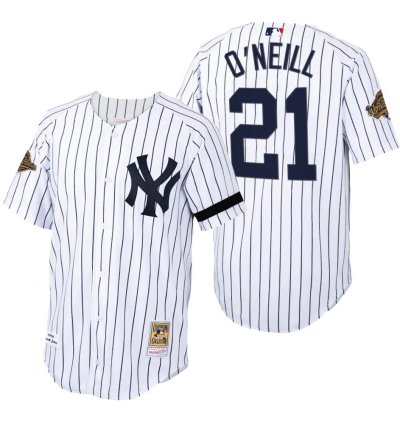 New York Yankees Paul Oneill White 1996 World Series Throwback Jersey