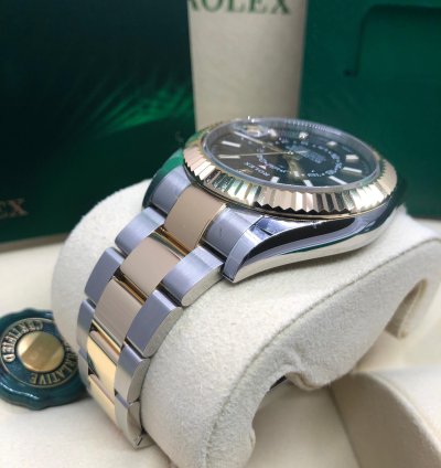 Rolex Sky-dweller Stainless Steel Yellow Gold Black Dial 2022