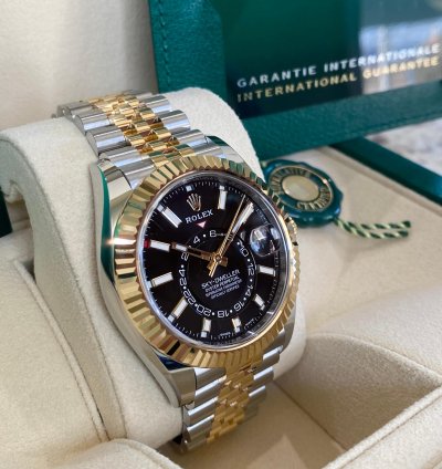 Rolex Sky-dweller Stainless Steel Yellow Gold Black Dial Jubilee 2023