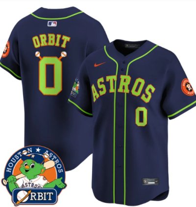 Orbit Jersey 0 Astros Orbit Patch Vapor Premier Limited V2 Stitched Navy