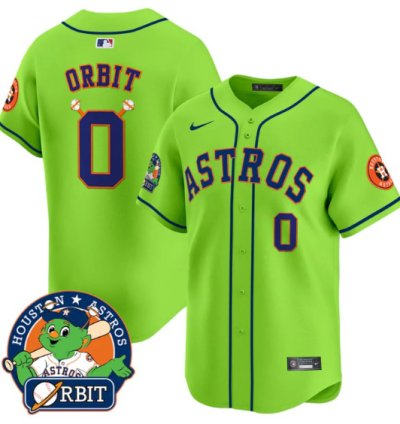 Orbit Jersey 0 Astros Orbit Patch Vapor Premier Limited V2 Stitched Green