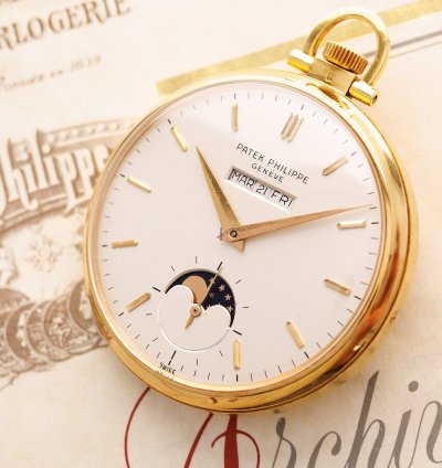 Patek Philippe Pocket Watch Yellow Gold Perpetual Calendar Pocket Watch Ref 725 2