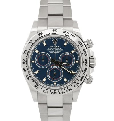 Rolex Daytona Unworn 2023 Papers Rolex Daytona Cosmograph Blue 18k White Gold Watch 116509