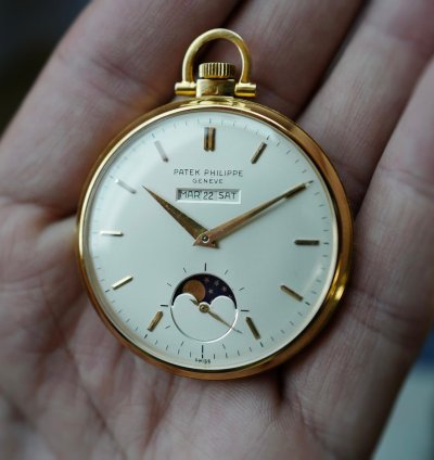 Patek Philippe Pocket Watch Yellow Gold Perpetual Calendar Pocket Watch Ref 725 2