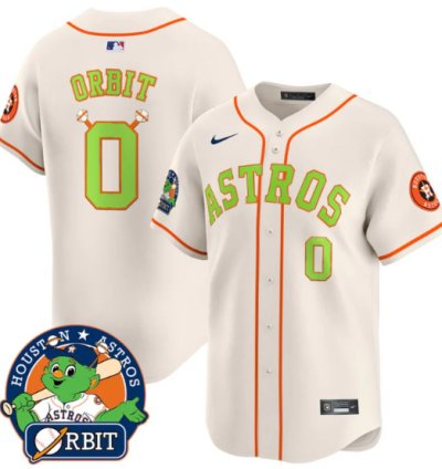 Orbit Jersey 0 Astros Orbit Patch Vapor Premier Limited V2 Stitched Cream