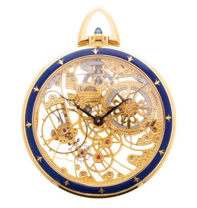 Patek Philippe Pocket Watch Yellow Gold Skeleton Enamel Pocket Watch Ref 899
