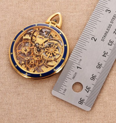 Patek Philippe Pocket Watch Yellow Gold Skeleton Enamel Pocket Watch Ref 899