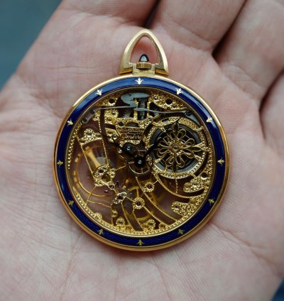 Patek Philippe Pocket Watch Yellow Gold Skeleton Enamel Pocket Watch Ref 899