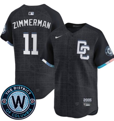 Ryan Zimmerman Jersey 11 Washington Nationals 2025 City Connect Premier Limited Stitched Navy