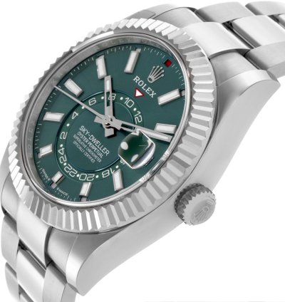 Rolex Sky-dweller Steel White Gold Green Dial Mens Watch 336934 Unworn 2025