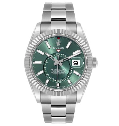 Rolex Sky-dweller Steel White Gold Green Dial Mens Watch 336934 Unworn 2025