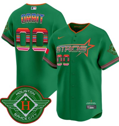 Orbit Jersey 00 Astros 2025 City Connect Mexico Vapor Premier Limited Stitched Green