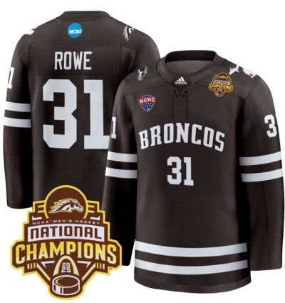 Cameron Rowe Jersey 31 Western Michigan Broncos 2025 National Champions Patch Premium Stitched Brown