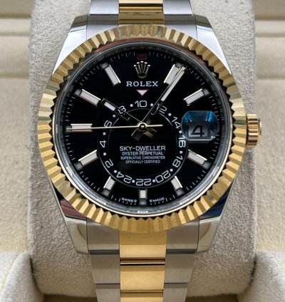 Rolex Sky-dweller Two Tone Black Dial Oyster Bracelet 336933 Unworn 2024