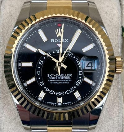 Rolex Sky-dweller Two Tone Black Dial Oyster Bracelet 336933 Unworn 2024