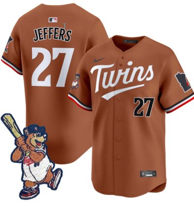Ryan Jeffers Jersey 27 Minnesota Twins Tc Bear Patch Vapor Premier Limited Stitched