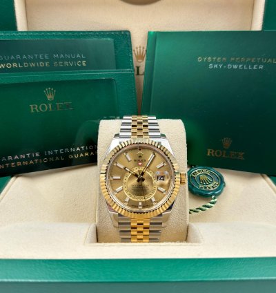 Rolex Sky-dweller Two Tone Champagne Jubilee Bracelet 336933 Unworn 2024