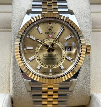 Rolex Sky-dweller Two Tone Champagne Jubilee Bracelet 336933 Unworn 2024