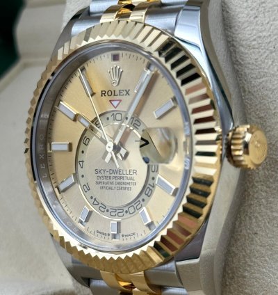 Rolex Sky-dweller Two Tone Champagne Jubilee Bracelet 336933 Unworn 2024